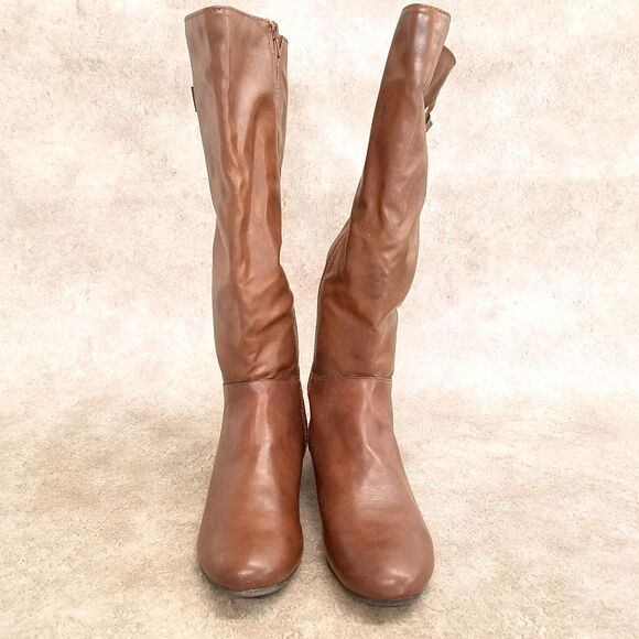 Style & Co. Womens Rainne Size 9 Tan Low Wedge Knee High Riding Boots - Picture 2 of 12